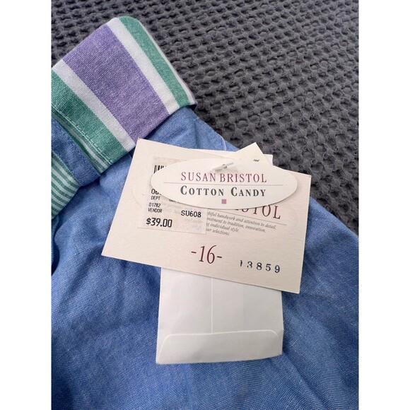 Susan Bristol Shorts Waist-Vintage 90s High Rise Pleated W/Belt-Pockets Sz16 - Picture 2 of 14